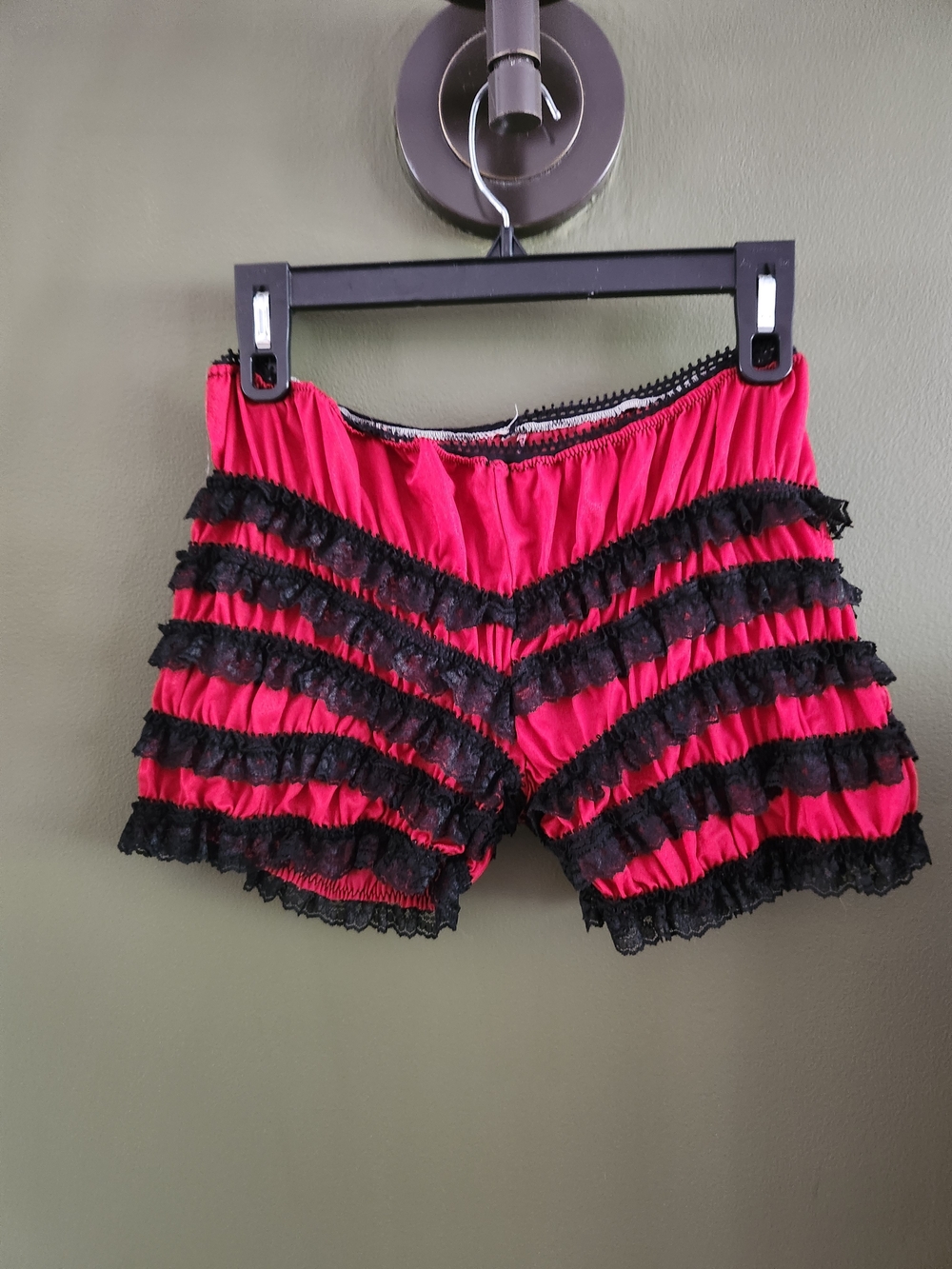 Red and Black Ruffled Shorts / under garments / Costume / Circus / Burlesque